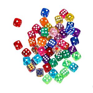 50PCS 14mm 다채로운 투명 주사위 세트 - 탁상용 RPG, D&D, 카지노, 파티 게임용 둥근 가장자리 보드 게임 주사위