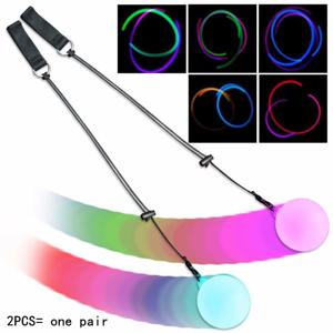 Ruoru 어린이 및 성인용 LED POI 볼 밸리 댄스 액세서리, RGB 던지기 볼 무대 공연 소품, 2 개 = 1 쌍