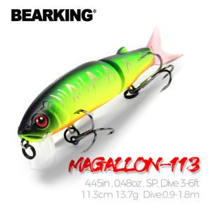 Bearking 11.3cm 13.7g 뜨거운 낚시 미끼 미노우 품질 전문 미끼 수영 미끼 관절 미끼 장착 검정 또는 흰색 후크