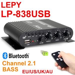 오디오 증폭기 LEPY 838USB Bluetooth 5.0 디지털베이스 증폭기 s HIFI 채널 2.1 차량용 홈 앰프 USB 드라이버 무손실 음악 DC12V