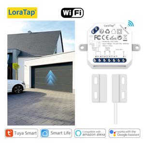LoraTap 투야 무선 차고 문짝 오프너 컨트롤러 스위치, 보안 보호, 조기 경고, 구글 알렉사로 작업