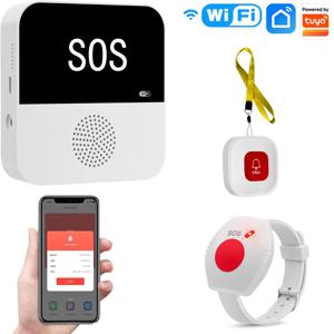 무선 WiFi 노인 간병인 호출기 SOS 호출 버튼 노인 환자를 위한 긴급 SOS 의료 경보 시스템 집에서 노인