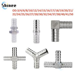 호스 바브 304 스테인레스 스틸 호스 테일 바브 커넥터 6mm 8mm 10mm 12mm T 유형 Y 유형 파이프 피팅 파고다 테일 바브 커넥터