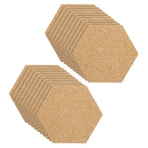 20Pc 100x80x3mm 코르크 보드 타일 자기 접착제 육각형 게시판 디스플레이 코르크 보드 바닥 벽 홈 오피스 교실 DIY