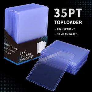 35pt 카드 표준 크기 카드 슬리브 트레이딩 카드 슬리브, 야구 카드용 투명 일반 탑 로더 Magic TCG CCG