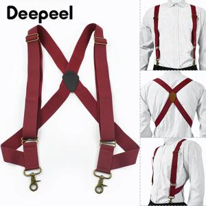 1Pc Deepeel 성인 남성 서스펜더 3.5cm 와이드 탄성 교정기 2 클립 조절 가능한 스트랩 의상 멜빵 바지 용 하네스 맨