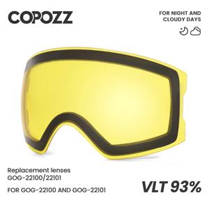 COPOZZ 교체용 스키 고글 렌즈 모델 22100/22101 안개 방지 UV400 스키 안경 스노우 고글 안경 렌즈(렌즈 전용)