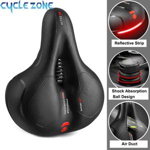 반사 충격 흡수 중공 자전거 안장 MTB 자전거 좌석 통기성 방수 사이클링 도로 산악 자전거 액세서리