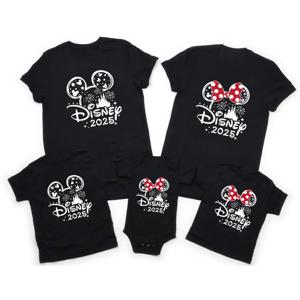 2025 디즈니 여행 미키 미니 마우스 패밀리 매칭 셔츠 코튼 아빠 엄마 Bro Sis 키즈 T 셔츠 Baby Rompers Matching Clothes