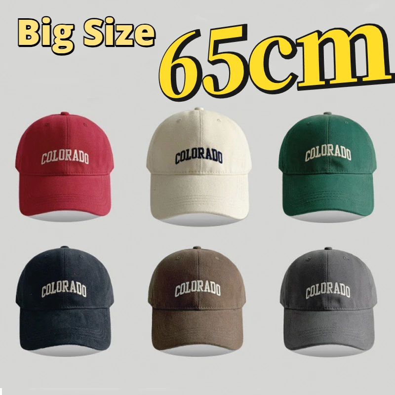 2024 가을 플러스 크기 60-65cm 야구 모자 남자 55-60cm 여름 인기 스포츠 모자 숙녀 부드러운 면화 태양 모자 큰 머리 도매