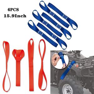 6pcs 15.9inch/40.5cm 소프트 루프 타이 다운 스트랩 화물 ATV UTV 오토바이 스쿠터 먼지 자전거 잔디 정원 장비 보안