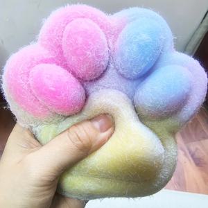 14cm 그라디언트 색상 고양이 발 핀치 감압 장난감 Squishy Fidget 장난감 긴장 짜기 장난감 느린 리바운드 스트레스 릴리프 고양이 발톱 장난감