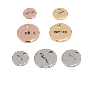 100 pcs 실버/골드/로즈 골드 6mm/8mm/10mm 스테인레스 스틸 빈 스탬핑 개 태그 모든 단어로 맞춤 매력