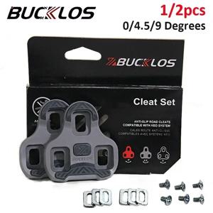 LOOK Keo Cleats 용 BUCKLOS 플로트로드 사이클링 신발 Look Keo 자전거 용 페달 클리트 자동 잠금 페달 플레이트 4.5/9 학위 1/2pc