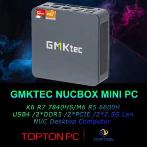 GMKtec 미니 PC 게이밍 K6 M6 AMD Ryzen 7 7840HS R5 6600H 듀얼 NIC LAN 2.5Gbps 데스크탑 컴퓨터 USB4.0, HDMI, DP, USB-C, WiFi 6E