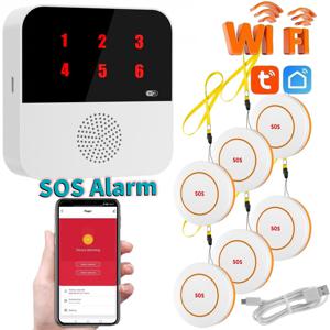 Tuya 노인 WIFI 버튼 무선 간병인 호출기 노인 SOS 경보 환자를위한 노인 노인 비상 경보 집에서 노인