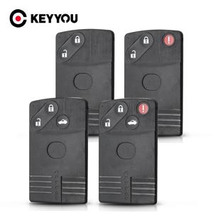 KEYYOU 2/3/4 버튼 Mazda 5 6 8 CX7 CX-9 RX8 Miata MX5 Verisa MPV 용 스마트 원격 자동차 키 카드 쉘 Fob 케이스 Fob