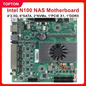 새로운 12세대 Intel N100 NAS 마더보드 6베이 6*SATA3.0 4*2.5G i226 1*PCIE X1 1*DDR5 4800MHz 소프트 라우팅 방화벽 ITX 메인보드
