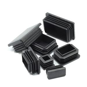 직사각형/사각형 검정색 플라스틱 블랭킹 엔드 캡 파이프 삽입 플러그 마개 강철 다리 Stopfen 15x15mm ~ 100x100mm