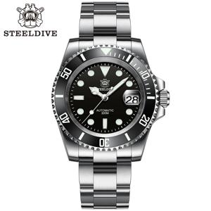 SD1953 STEELDIVE 브랜드 세라믹 베젤 41mm Steeldive 30ATM 방수 NH35 자동식 남성용 다이브 시계 Reloj with Milled Clasp