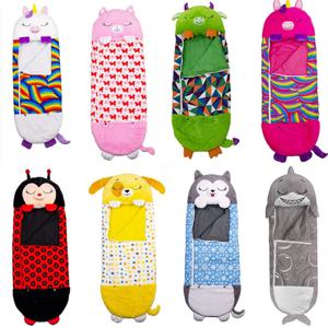 어린이 만화 Sleepsacks 어린이 게으른 동물 침낭 봉제 인형 베개 수면 자루 소년 소녀 선물을위한 따뜻한 수면 자루