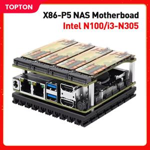 X86-P5 DIY NAS 마더보드 인텔 12th Alder Lake-i3-N305 N100 DDR5 2x I226-V 2.5G 2x HDMI2.1 미니 PC pfSense 홈/사무실 컴퓨터