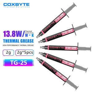 Coxbyte TG-25 써멀 그리스 성능, 열전도성 그리스 페이스트, 게임 PC PS4 PS5 CPU GPU 냉각용, 13.8 W/MK 2g