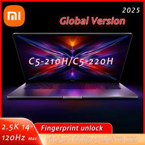 샤오미 레드미 북 14 2025 노트북, 인텔 코어 5 220H/210H 프로세서, 16G/32G DDR5 + 512G/1T SSD, 14 인치 노트북 오피스 울트라북 PC