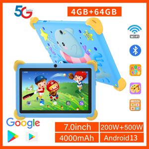 새로운 7 인치 5G 패드 만화 패턴 어린이 태블릿 안드로이드 학습 교육 태블릿 PC 어린이 방지 보호 케이스 태블릿 4000mAh