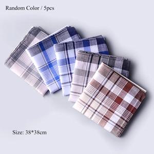 5Pcs 남성 캐주얼 포켓 스퀘어 스카프 땀 수건 코튼 손수건 남성 캐주얼 성인 인쇄 패턴 포켓 스카프 무작위 색상