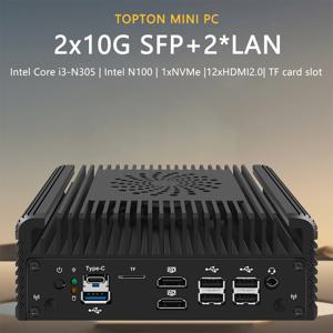 2024 인텔 i3 N305 N100 소프트 라우터, 12 세대 방화벽 미니 PC2x10G SFP + 2x226-V 2.5G, 1xNVMe 2xHD DDR5 미니PC NAS 서버 Proxmox