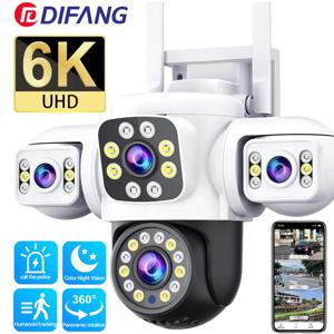 6K 12MP UHD WiFi IP 카메라 야외 3 스크린 3 렌즈 인간 유형 AI 감지 자동 추적 Securit Woosee APP IP CCTV