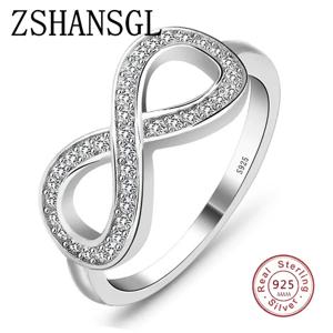 Cz Infinity Claddagh 여성용 925 스털링 실버 반지, 실버 채워진 주얼리, 패셔너블 8 모양