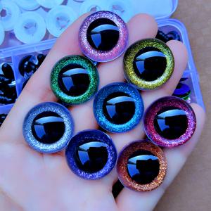 30pcs 크로 셰 뜨개질 장난감에 대 한 3D DIY 반짝이 플라스틱 안전 눈 Amigurumi 혼합 된 색상 공예 인형 안구 9/10/12/14/16mm
