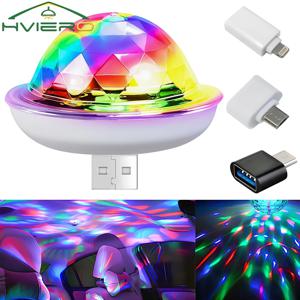 USB DJ 램프 DC 5V Led 바 야간 조명 RGB 무대 프로젝터 환영 크리스탈 공 사운드 파티 조명 장식 분위기 네온