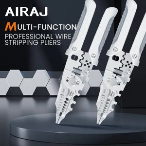 AIRAJ 7 인치 다기능 와이어 스트리퍼 펜치 및 전기 도구 전문 스트리핑 압착 펜치 터미널