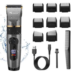 전기 헤어 트리머 전문 미용사 세라믹 블레이드 남자 미용사 LED 디스플레이 미용사 USB 충전식
