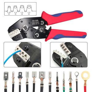 Dupont JST MOLEX 터미널용 압착 도구 세트, 절연되지 않은 페룰, 버트 커넥터, 태양광 및 동축 커넥터, SN-58B 6 조