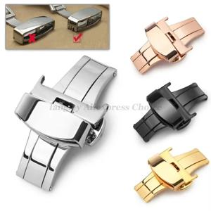 시계 밴드 버클 10mm 12mm 14mm16mm 20mm 22mm 24mm 스틸 버클 광택 버튼 스트랩 더블 클릭 스테인레스 스틸 걸쇠