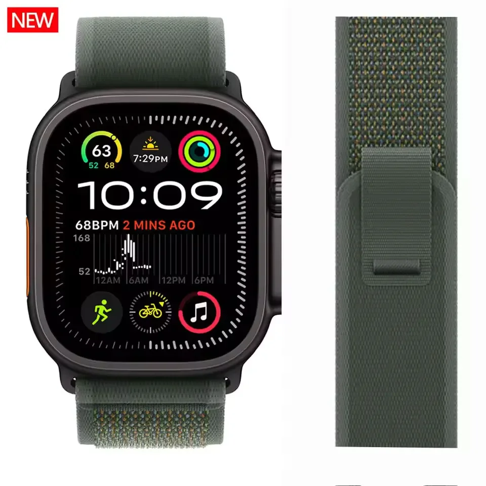 애플 워치용 트레일 스트랩, 울트라 2 밴드, 49mm, 46mm, 44mm, 42mm, 40mm, 41mm, 38mm, 나일론 팔찌, 한국 iwatch 시리즈 10, 9, 8, 7, 6, 5, 4, 3
