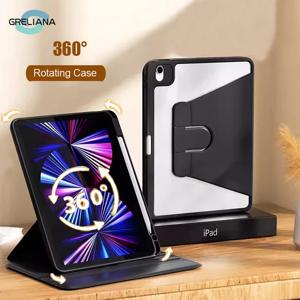 Ipad Air 5 4 10th 10.9 케이스 새로운 ipad air 11 11th Pro 11 13 3 9.7 커버 10.2 7th 8th 9th Gen 360 °   회전 쉘 액세서리