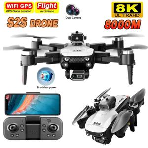 야외 S2S 브러시리스 드론 4k Profesional 8K HD 듀얼 카메라 장애물 회피 항공 사진 Foldable Quadcopter 장난감