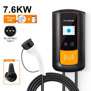 EV Wallbox 7.6kW/11kW/22kW 전기 자동차 차량용 Type2 커넥터 220V 380V EV 충전기 16A 32A APP 제어 기능 포함