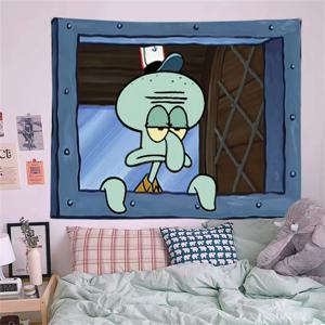 Squidward Tentacles 만화 장식 배경 걸이 천 침실 태피스트리 룸 장식 미적 태피스트리 벽걸이