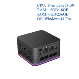 T9 Plus 미니 PC - 인텔 N150 쿼드 코어 16GB LPDDR5 0GB/256GB SSD Windows 11 Pro 2 LAN 트리플 디스플레이 소형 컴퓨터