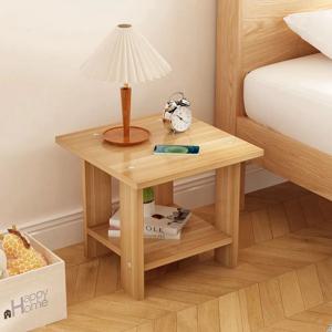 간단한 침대 옆 테이블 단단한 나무 Nightstands 더블 레이어 밤 테이블 거실 소파 사이드 테이블 현대 홈 침실 가구