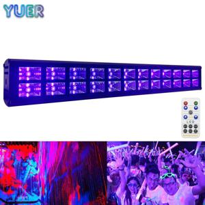 더블 행 UV 바 빛 LED 72W 무대 조명 효과 24 LED DJ 디스코 UV 조명 보라색 벽 세탁기 파티 클럽 크리스마스 램프