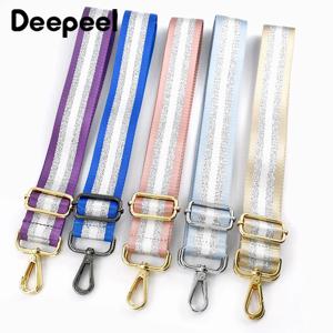 Deepeel-3.8cm 여성 가방 스트랩 색상 실버 실크 80 ~ 130cm, 조절 가능한 스트랩, 원 숄더 크로스 바디 교체 가방 액세서리