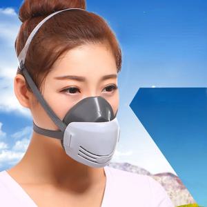 교체 가능한 3 필터 산업용 먼지 마스크, 페인트 광택 오염 방지 마스크, 건설 안전 고무 먼지 마스크