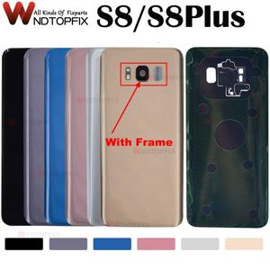 삼성 갤럭시 S8 G950F 후면 배터리 커버 도어 삼성 S8 Plus G955F 배터리 커버 (렌즈 포함) 용 후면 유리 하우징 케이스